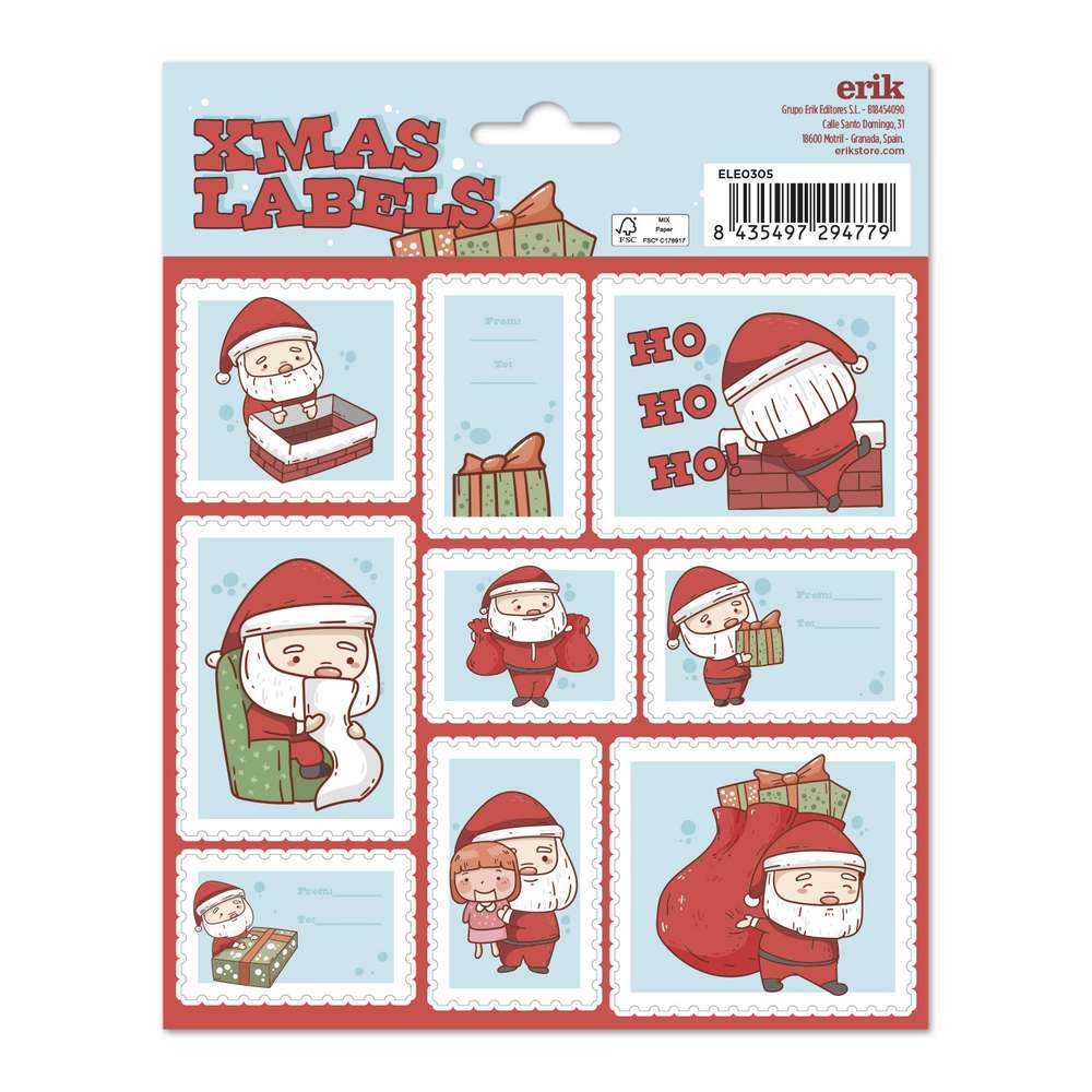 Grupo Erik - Santa Claus Christmas SelfAdhesive Labels Étiquettes adhésives - Multicolore